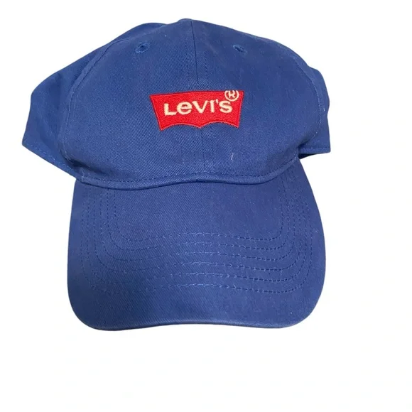Authentic Levis Blue Red Youth Ball Cap Hat Hook & Loop Adjustable Baseball - Picture 6 of 6